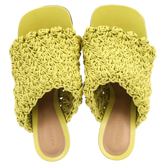 Bottega Veneta Crochet Heeled Mules aus gelbem Nappa-Kalbsleder - Image 3