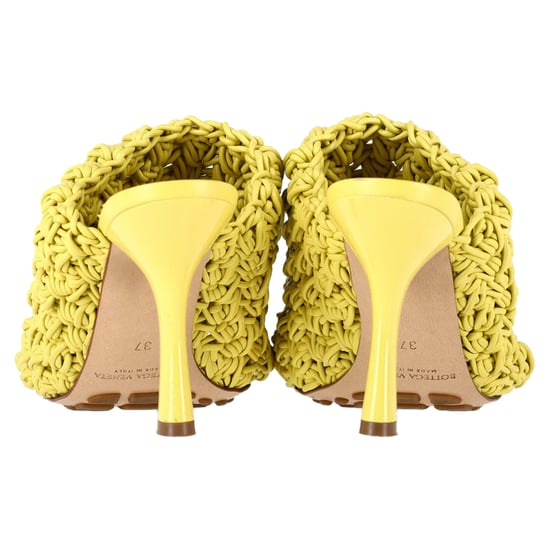 Bottega Veneta Crochet Heeled Mules aus gelbem Nappa-Kalbsleder - Image 5