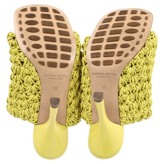 Bottega Veneta Crochet Heeled Mules aus gelbem Nappa-Kalbsleder - Image 6