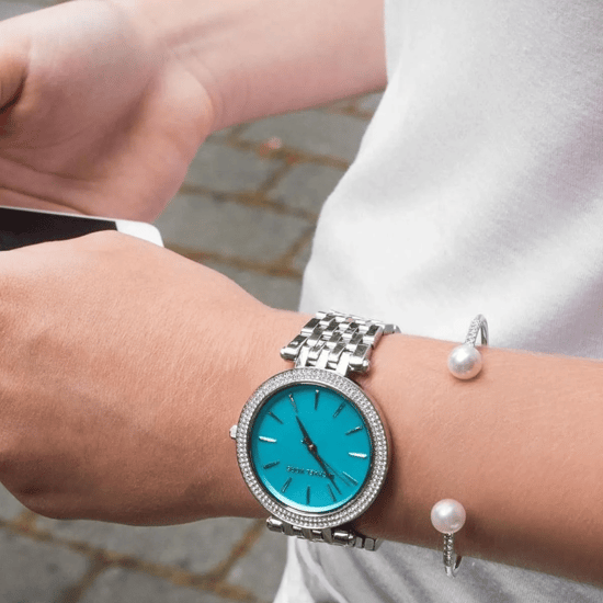 Michael Kors Darci MK3515 Damenarmbanduhr mit türkisfarbenem Zifferblatt - Image 6