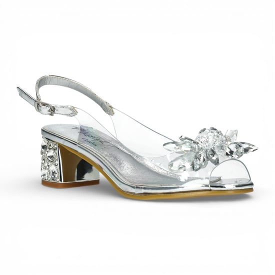 Laura Vita Damen-Sandalen Mily-22, durchsichtig silberfarben, zum Hineinschlüpfen, Cinderella-Absatz - Image 3