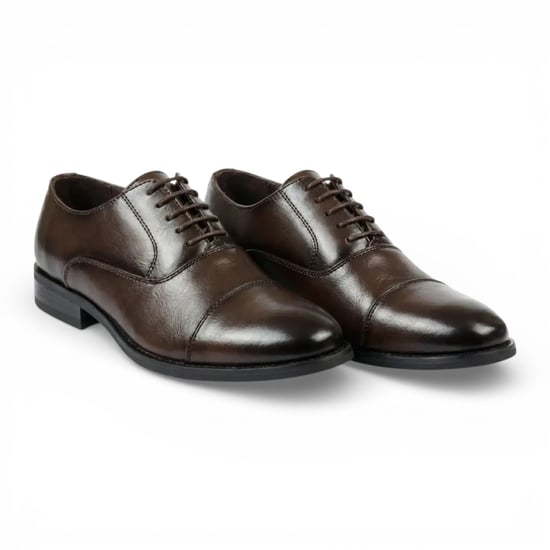 Klassische braune Herren-Brogue-Schnürschuhe mit Kappe und Kappe - Image 2
