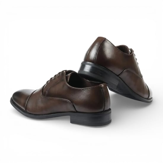 Klassische braune Herren-Brogue-Schnürschuhe mit Kappe und Kappe - Image 4