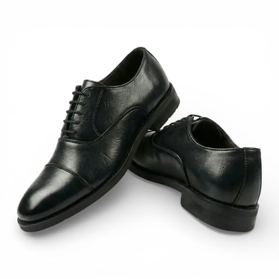 Schwarze Herren-Brogue-Schnürschuhe mit Kappe und klassischer Kappe - Image 4