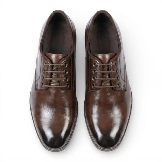 Braune, klassische, schlichte Derby-Brogue-Schnürschuhe für Herren - Image 5