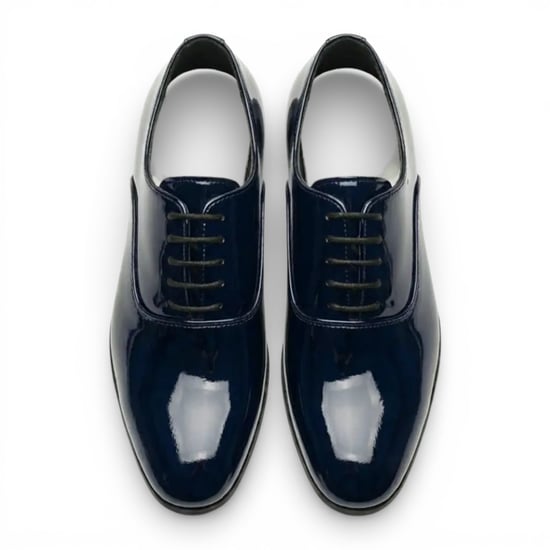 Elegante Herren-Brogues aus marineblauem Lackleder (Oxford-Stil) - Image 5
