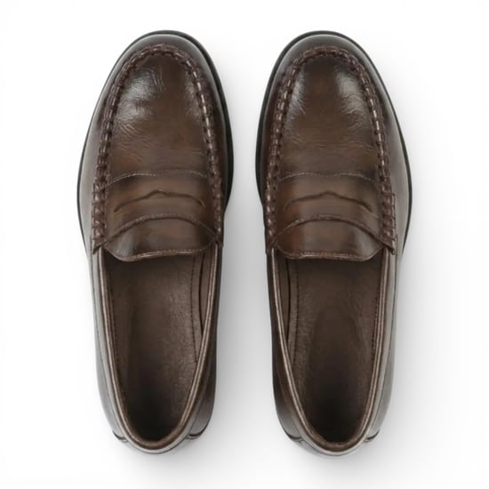 Herren-Penny-Loafer aus braunem PU-Leder, formelle Schuhe, Freizeitschuhe - Image 5