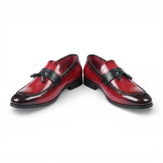 Herren-Loafer aus rotem, hochglänzendem Lackleder mit Quasten - Image 2
