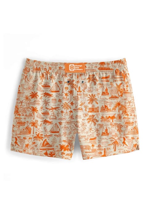 "Palm Tree Orange" Badeshorts - Image 3