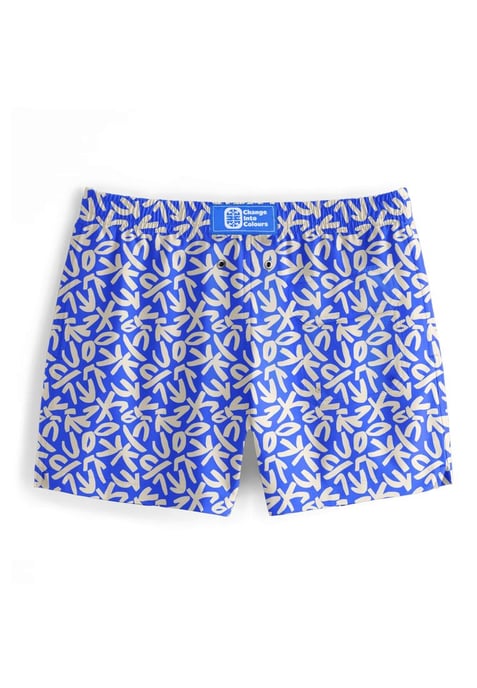 "Blue Geometric" Badeshorts - Image 3