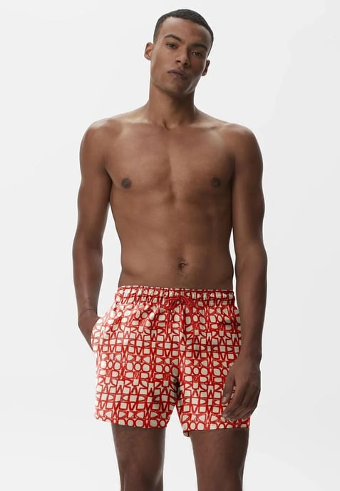 "Red Geometric" Badeshorts - Image 2