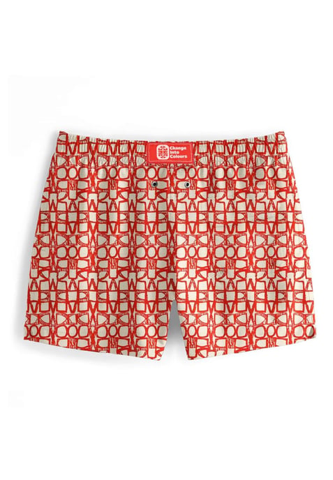 "Red Geometric" Badeshorts - Image 3