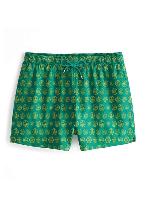 "Green Sailboats" Badeshorts - Image 1