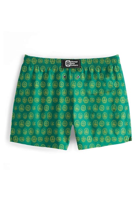 "Green Sailboats" Badeshorts - Image 3