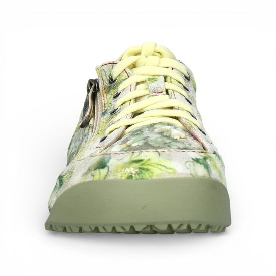 Laura Vita Damen-Sneaker Tivanao-05, gelb mit Blumenmuster, aus Leder, mit Reißverschluss - Image 4
