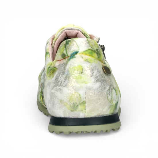 Laura Vita Damen-Sneaker Tivanao-05, gelb mit Blumenmuster, aus Leder, mit Reißverschluss - Image 6