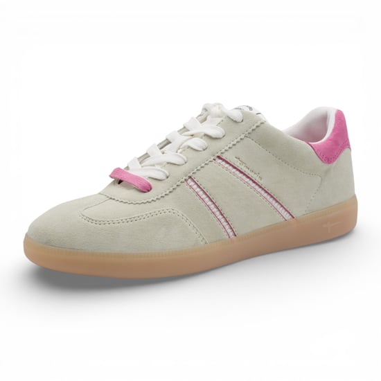 Tamaris Damen-Sneaker aus grünem und pinkfarbenem Leder - Image 3