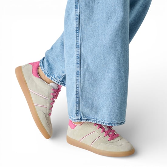 Tamaris Damen-Sneaker aus grünem und pinkfarbenem Leder - Image 6