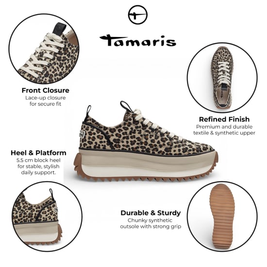 Tamaris Damen-Plateau-Sneaker mit Leopardenmuster - Image 2