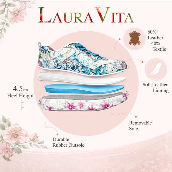 Laura Vita Damen-Sneaker Sofiao 07, blau-rosa, mit Blumenmuster, aus Leder, Plateau. - Image 2
