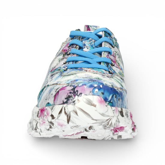 Laura Vita Damen-Sneaker Sofiao 07, blau-rosa, mit Blumenmuster, aus Leder, Plateau. - Image 4