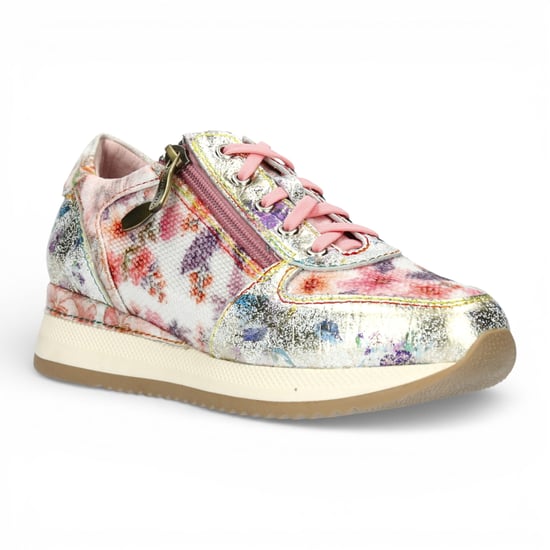 Laura Vita Damen-Sneaker Gycmo 58 aus grünem Leder mit Blumenmuster - Image 3