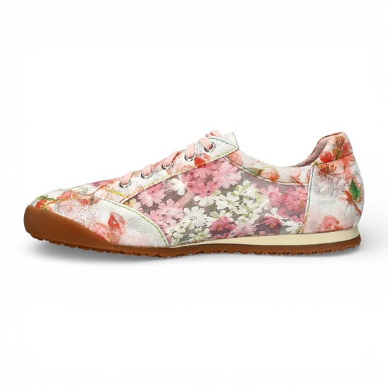 Laura Vita Damen-Sneaker Tivanao-05 aus rosafarbenem Leder mit Blumenmuster und Reißverschluss - Image 5