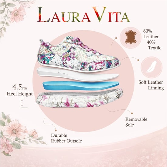 Laura Vita Damen-Sneaker Sofiao 07, rosafarben, mit Blumenmuster, aus Leder, Plateau. - Image 2