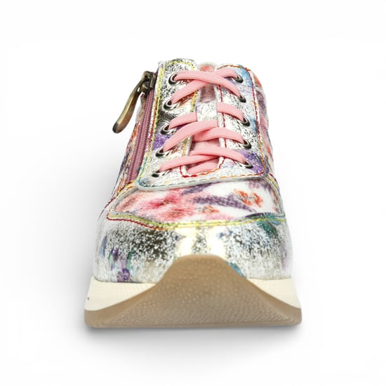 Laura Vita Damen-Sneaker Gycmo 58 aus rosafarbenem Leder mit Blumenmuster - Image 4