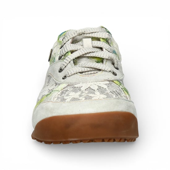 Laura Vita Damen-Sneaker Tivanao-05 aus beigefarbenem Leder mit Blumenmuster - Image 4