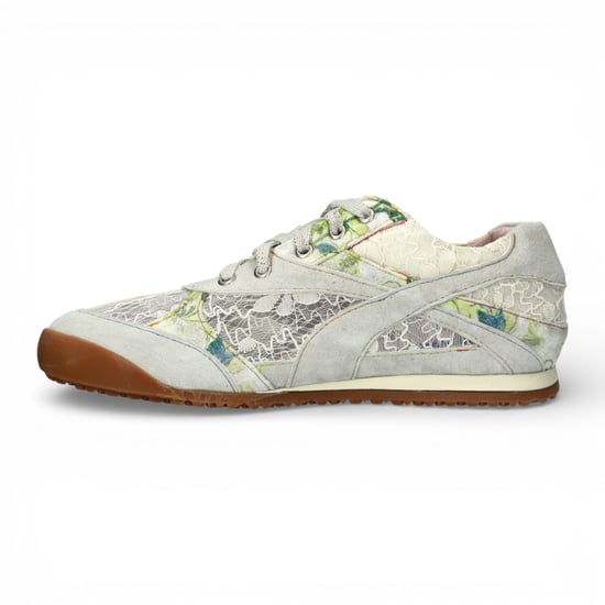 Laura Vita Damen-Sneaker Tivanao-05 aus beigefarbenem Leder mit Blumenmuster - Image 5