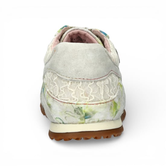 Laura Vita Damen-Sneaker Tivanao-05 aus beigefarbenem Leder mit Blumenmuster - Image 6
