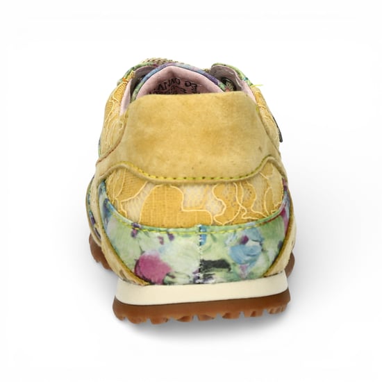 Laura Vita Damen-Sneaker Tivanao-05 aus gelbem Leder mit Blumenmuster - Image 6