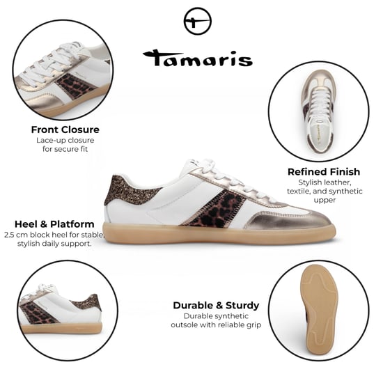 Tamaris Damen-Sneaker aus weißem Leopardenleder - Image 2