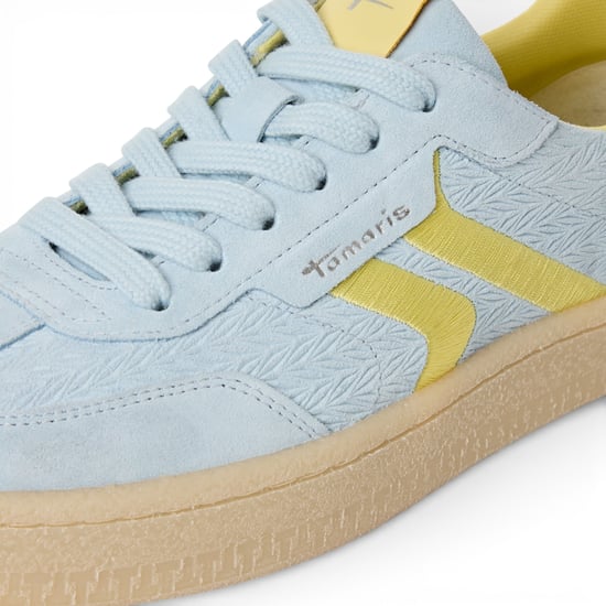 Tamaris Damen-Sneaker aus blauem Leder mit gelben Streifen - Image 5