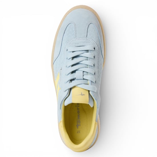 Tamaris Damen-Sneaker aus blauem Leder mit gelben Streifen - Image 6