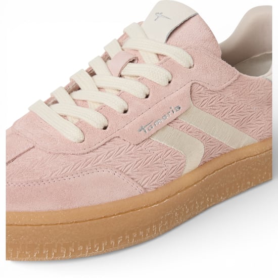 Tamaris Damen-Sneaker aus rosafarbenem Leder mit weißen Streifen - Image 5