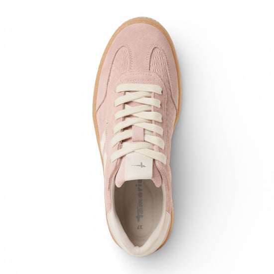 Tamaris Damen-Sneaker aus rosafarbenem Leder mit weißen Streifen - Image 6