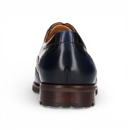 Lorenzo Conti Herren-Brogue-Oxford-Schuhe aus blau-braunem Leder - Antonin 01 - Image 4