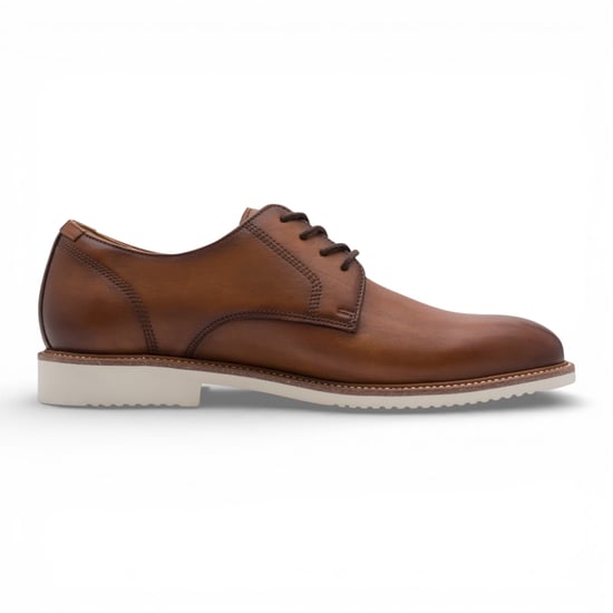 Tamaris Herren-Derbyschuhe aus cognacbraunem Leder mit schlichter Zehenpartie - Image 1