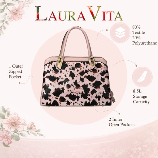 Laura Vita Aramis-08 Damen Schoudertas mit Roze Bloemenprint und verstellbaren Bändern - Image 2