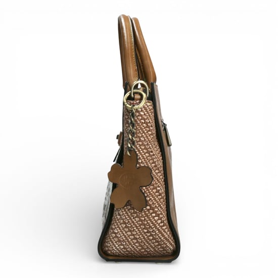 Laura Vita Aramis-08 Damen-Schoudertaschen mit Blumendruck und verstellbaren Bändern, beige - Image 4