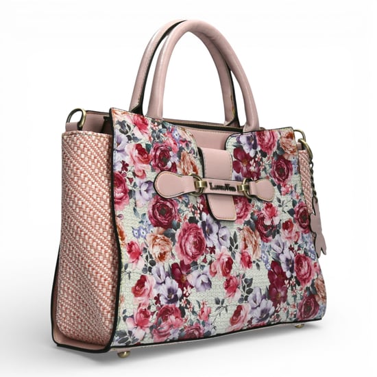 Laura Vita Ayna-02 Damen Schoudertas mit Roze Bloemenprint und verstellbaren Bändern - Image 5