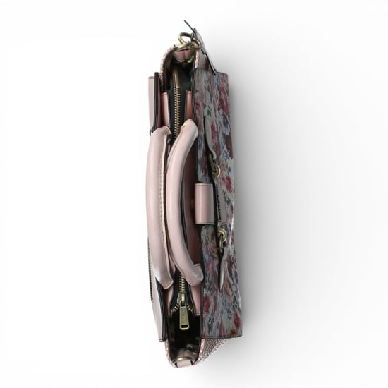 Laura Vita Ayna-02 Damen Schoudertas mit Roze Bloemenprint und verstellbaren Bändern - Image 6