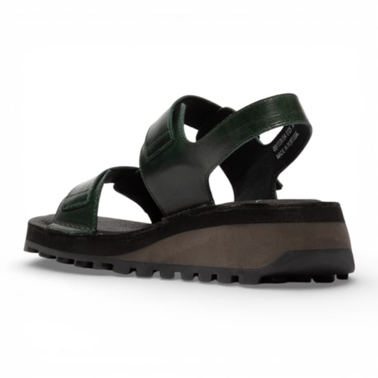 Fly London Damen-Sandalen HEIF558FLY aus petrolgrünem Leder mit Keilabsatz und Schnalle - Image 4