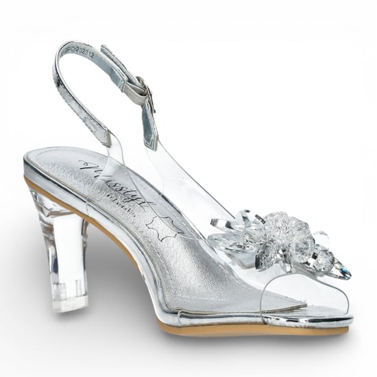 Laura Vita Damen-Sandalen Mira 01, durchsichtig silberfarben, zum Hineinschlüpfen, Cinderella-Absatz - Image 4