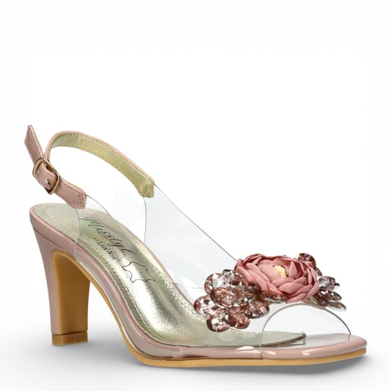 Laura Vita Damen-Sandalen Mira 05, durchsichtiges rosafarbenes Cinderella-Stili, spitz zulaufender Absatz, Knöchelriemen - Image 3