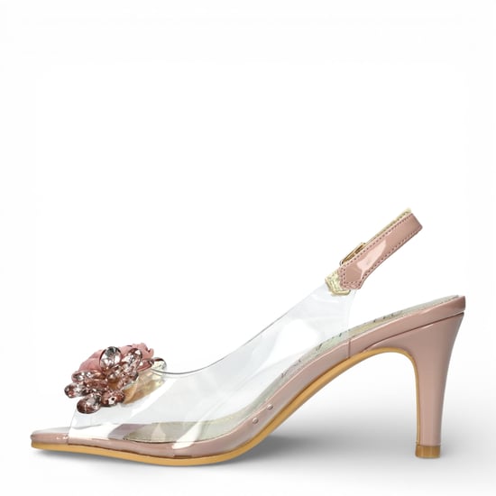 Laura Vita Damen-Sandalen Mira 05, durchsichtiges rosafarbenes Cinderella-Stili, spitz zulaufender Absatz, Knöchelriemen - Image 5