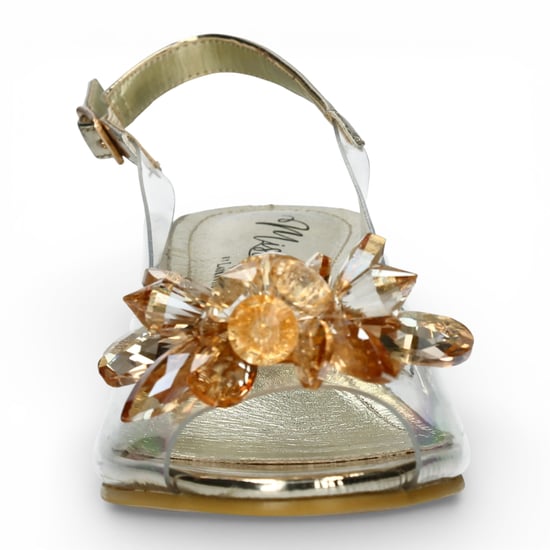 Laura Vita Damen-Sandalen Mily-22, durchsichtig, golden, zum Hineinschlüpfen, Cinderella-Absatz - Image 4