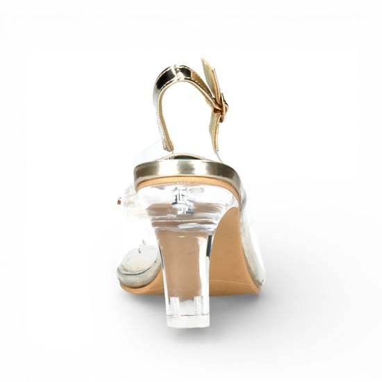 Laura Vita Damen-Sandalen Mira 01, durchsichtig-golden, zum Hineinschlüpfen, Cinderella-Absatz - Image 6